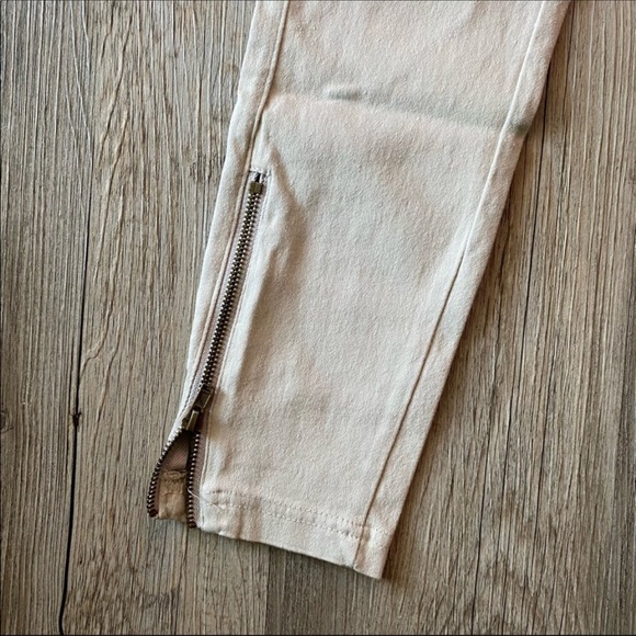 Moto Jeggings, Off-White Cotton with Zipper Detail - Picture 3 of 6